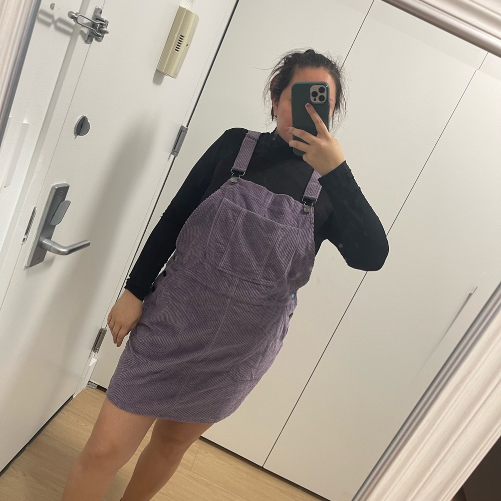 Wild Fable Purple Corduroy Overall Dress